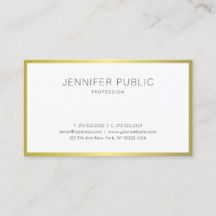 Carte De Visite Elégant or Look professionnel moderne Plain Luxe