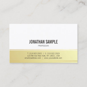 Carte De Visite Elégant Or moderne look tendance Simple Plain