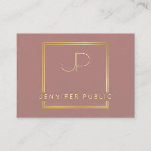 Carte De Visite Élégant Or Monogramme Moderne Modèle Luxe