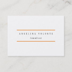 Carte De Visite Élégant orange blanc minimaliste Plain moderne