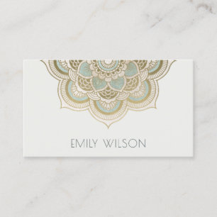 Carte De Visite Elégant Ornate Gold Foil Turquoise Turquoise Mand