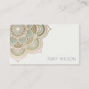 Carte De Visite Elégant Ornate Gold Foil Turquoise Turquoise Manda