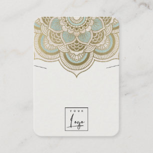 Carte De Visite Élégant Ornate Gold Turquoise Mandala Collier Af