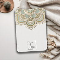 Élégant Ornate Gold Turquoise Mandala Écran d'orei