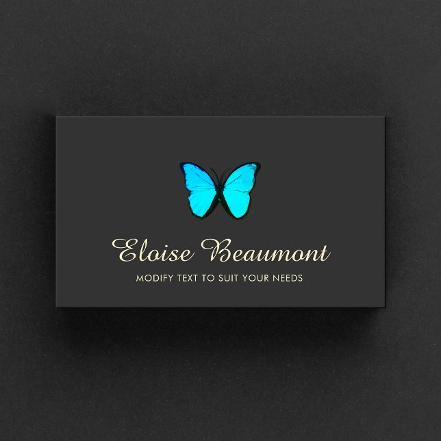 Carte De Visite Élégant Papillon Turquoise (Créateur téléchargé)