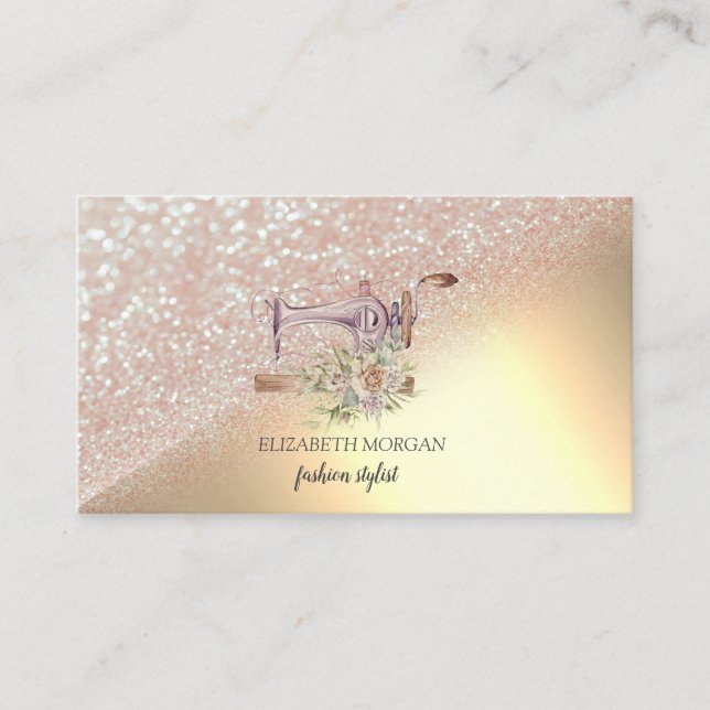 Carte De Visite Elegant Parties scintillant or Bokeh Ombre (Devant)