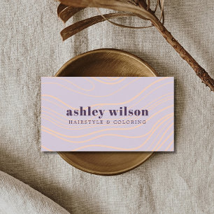 Carte De Visite Elégant Pastel Purple Bold Beauty Salon