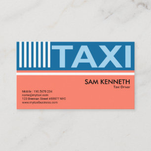 Carte De Visite Élégant Pastels Simple Signalisation Taxi Chauff