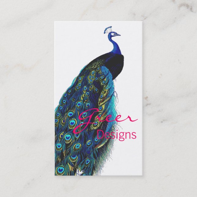 Carte De Visite Élégant Peacock (Devant)