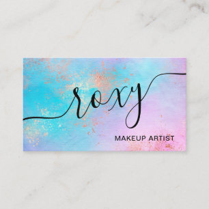 Carte De Visite Elégant peintre de maquillage d'or rose moderne