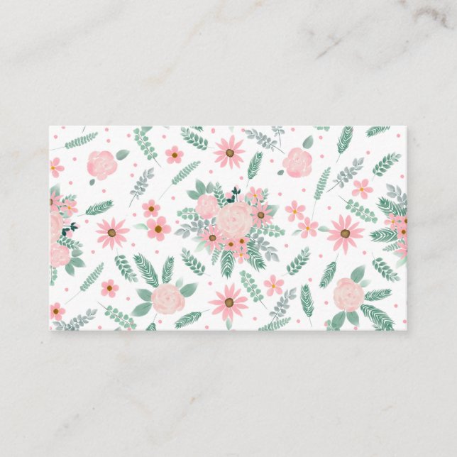 Carte De Visite Élégant peinture à l'aquarelle rose moderne (Devant)