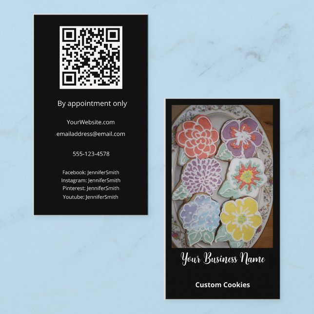 Carte De Visite Élégant Photo Personnalisé Cookies Boulangerie Per (Créateur téléchargé)