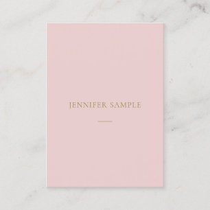 Carte De Visite Élégant Pink Gold Texte Simple Plain Professional