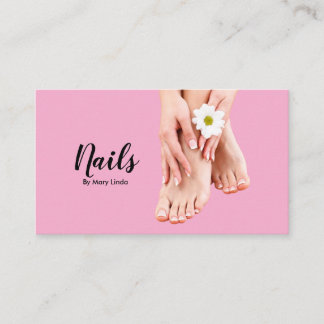 Carte De Visite Elegant Pink Nail Technician 