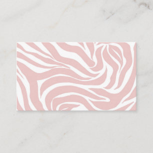 Carte De Visite Élégant Poster de animal blanc de zèbre rose