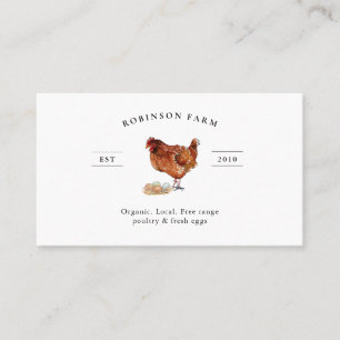 Carte De Visite Élégant poulet et ferme d'œufs frais