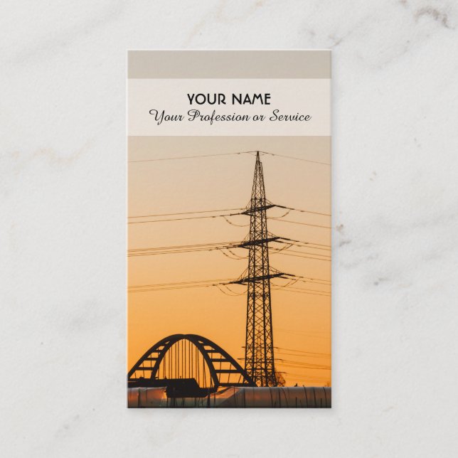 Carte de visite élégant pour experts haute tension (Devant)