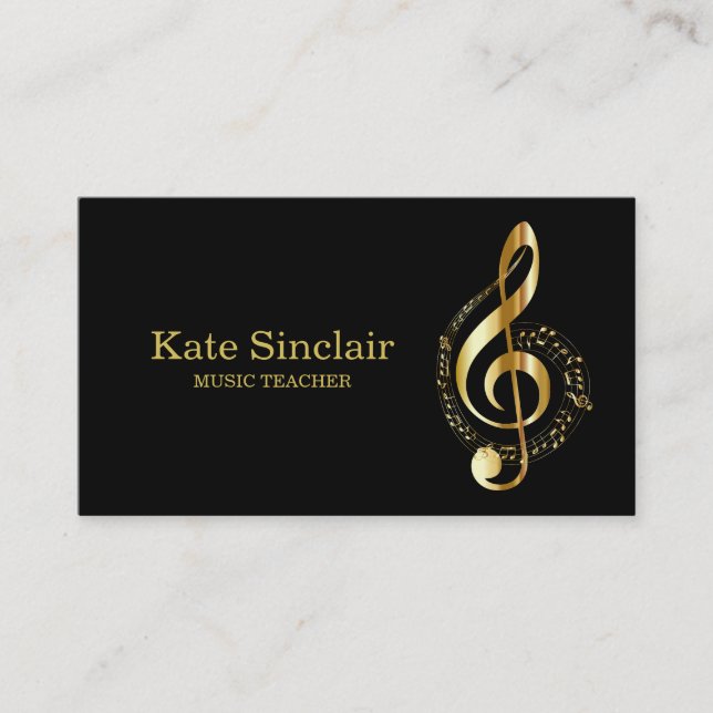 Carte De Visite Elégant professeur de musique Piano Keys Musical (Devant)