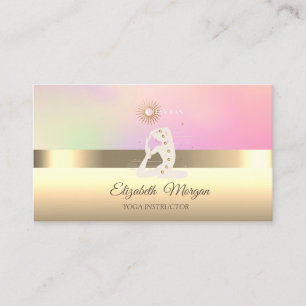 Carte De Visite Élégant professeur professionnel de yoga fille Cha