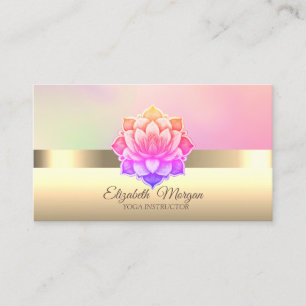 Carte De Visite Élégant professeur professionnel Lotus Flower Yoga