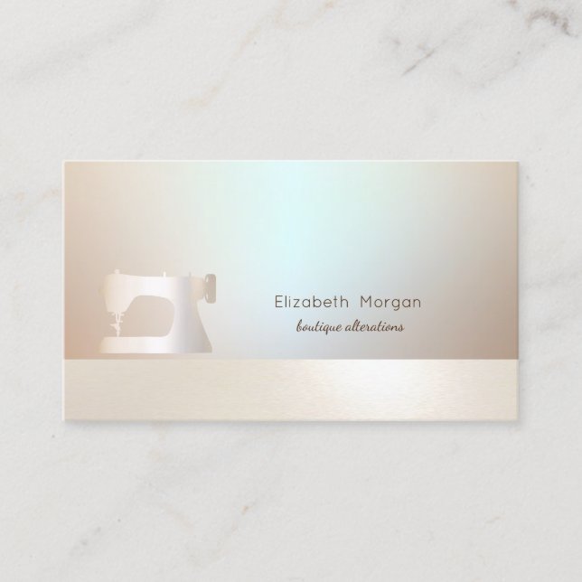 Carte De Visite Elegant Professional Simple Gold Sewing Machine (Devant)