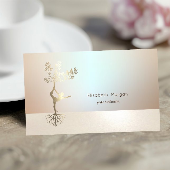 Carte De Visite Élégant professionnel Arbre Lumineuse Girl Silhoue (Créateur téléchargé)