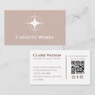 Carte De Visite Élégant professionnel Beige doux Géométrique modif