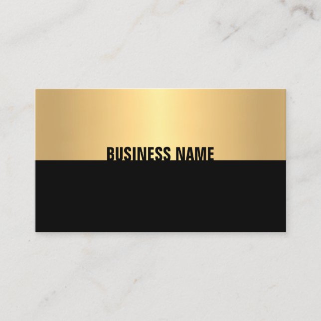 Carte De Visite Élégant professionnel Black Gold Modèle moderne (Devant)
