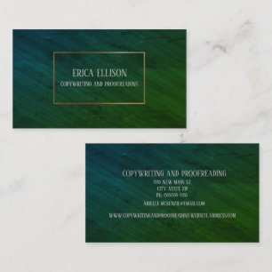 Carte De Visite Élégant professionnel Blue Green Gold Copywriting