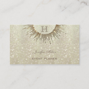 Carte De Visite Élégant professionnel chic bokeh glittery monogram