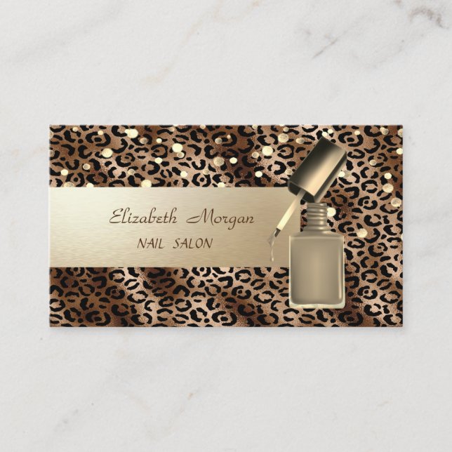 Carte De Visite Élégant professionnel, Confetti, Polonais ongles,  (Devant)