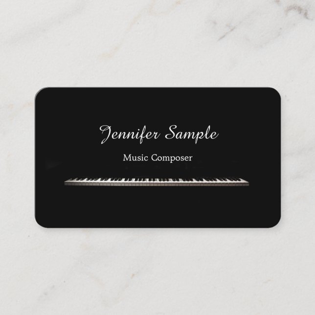 Carte De Visite Élégant professionnel de ComposerTeacher de (Devant)