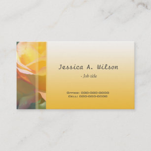 Carte De Visite Élégant professionnel de fleurs de rose jaune
