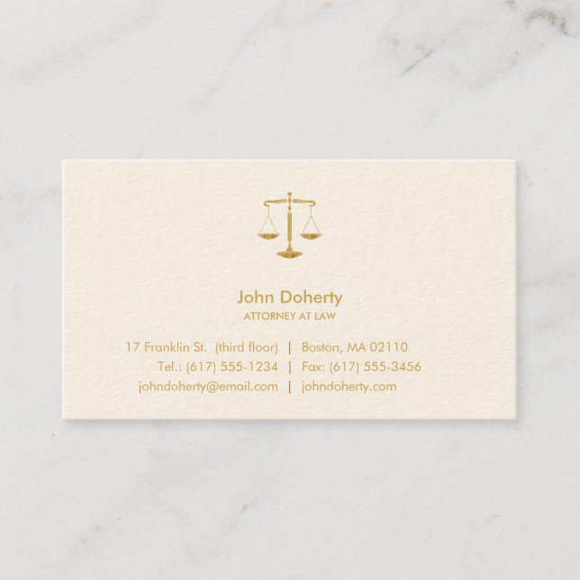 Carte De Visite Élégant professionnel de l'AVOCAT | (Devant)