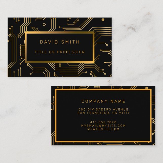 Carte De Visite Élégant professionnel de luxe (Devant / Derrière)