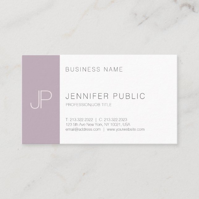 Carte De Visite Élégant professionnel Design simple Monogramme uni (Devant)