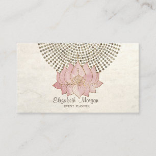 Carte De Visite Élégant professionnel élégant, Dots Or Lotus