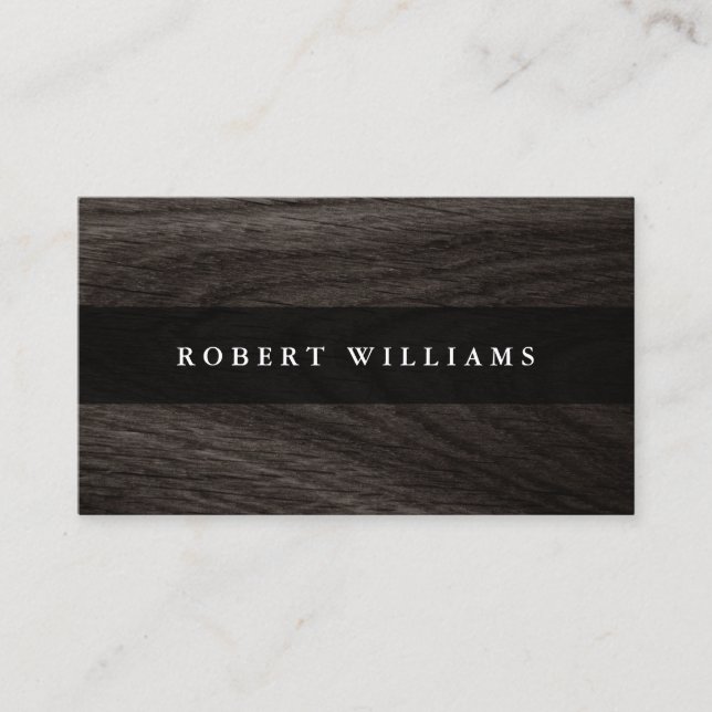 Carte De Visite Élégant professionnel élégant en bois noir (Devant)