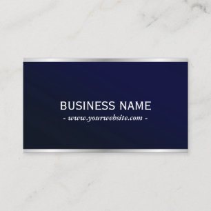 Carte De Visite Élégant professionnel en métal bleu marine