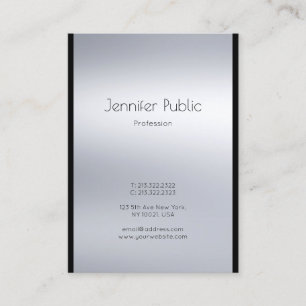 Carte De Visite Élégant professionnel glamour Silver Plain Luxe
