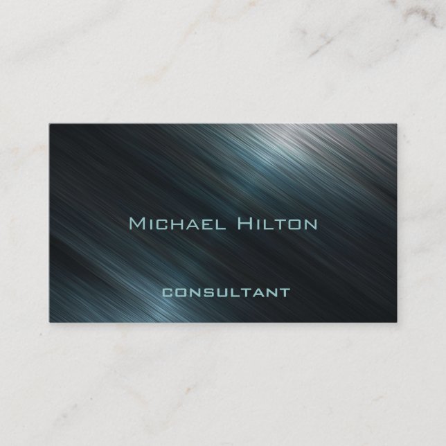 Carte De Visite Élégant professionnel luxe moderne métal brillant (Devant)