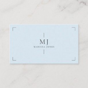 Carte De Visite Élégant professionnel minimaliste Monogramme bleu