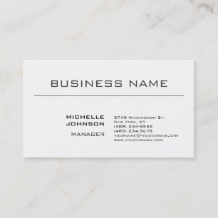 Carte De Visite Élégant professionnel minimaliste noir blanc clair