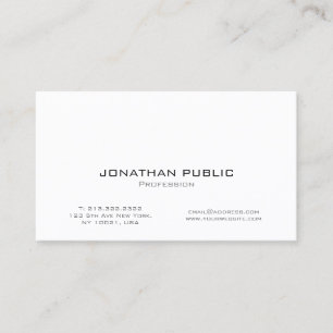 Carte De Visite Élégant professionnel moderne blanc élégant chic s