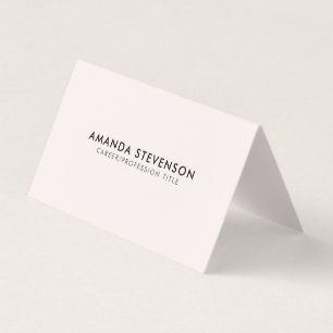 Carte De Visite Élégant professionnel moderne Blush Pink plié