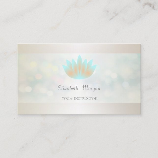 Carte De Visite Elégant Professionnel Moderne Bokeh, Lotus (Devant)