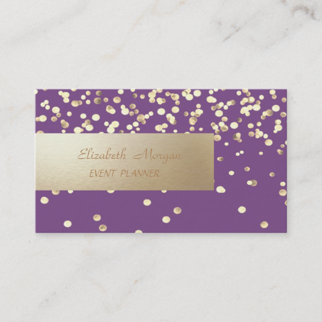 Carte De Visite Élégant professionnel, moderne, Confetti (Devant)