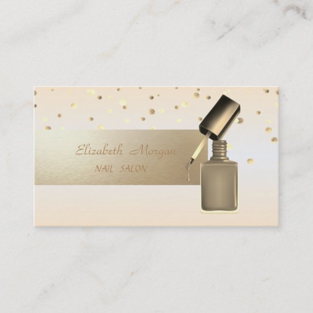 Carte De Visite Élégant professionnel, Moderne, Confetti, Clou pol (Devant)
