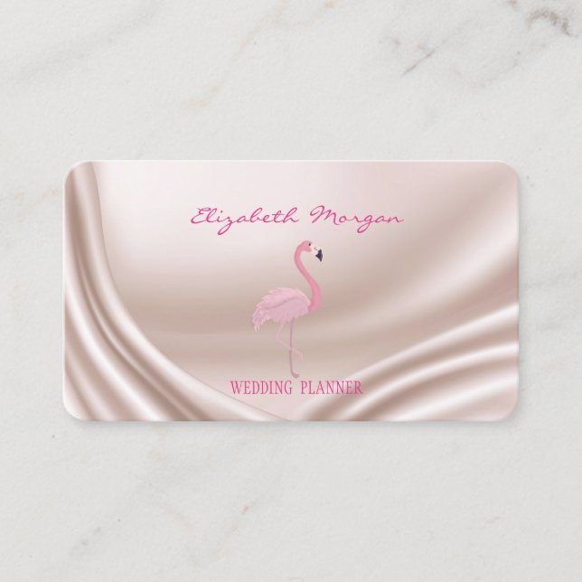 Carte De Visite Élégant professionnel moderne, Flamant rose rose (Devant)