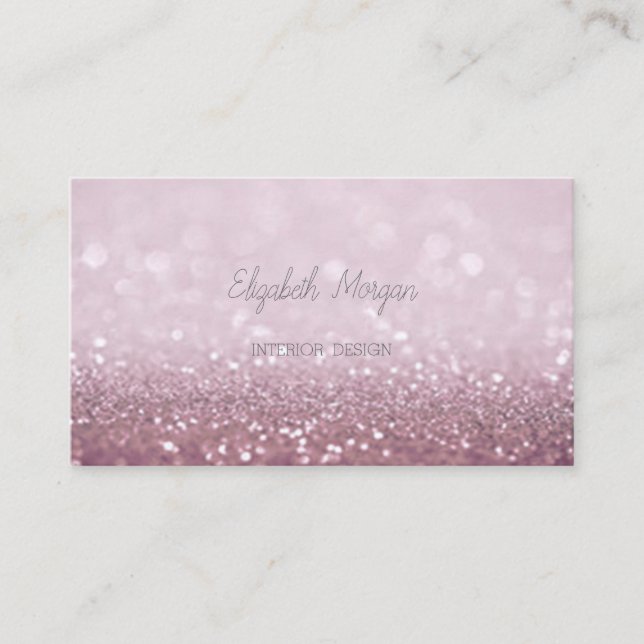 Carte De Visite Élégant professionnel moderne Glittery Bokeh (Devant)
